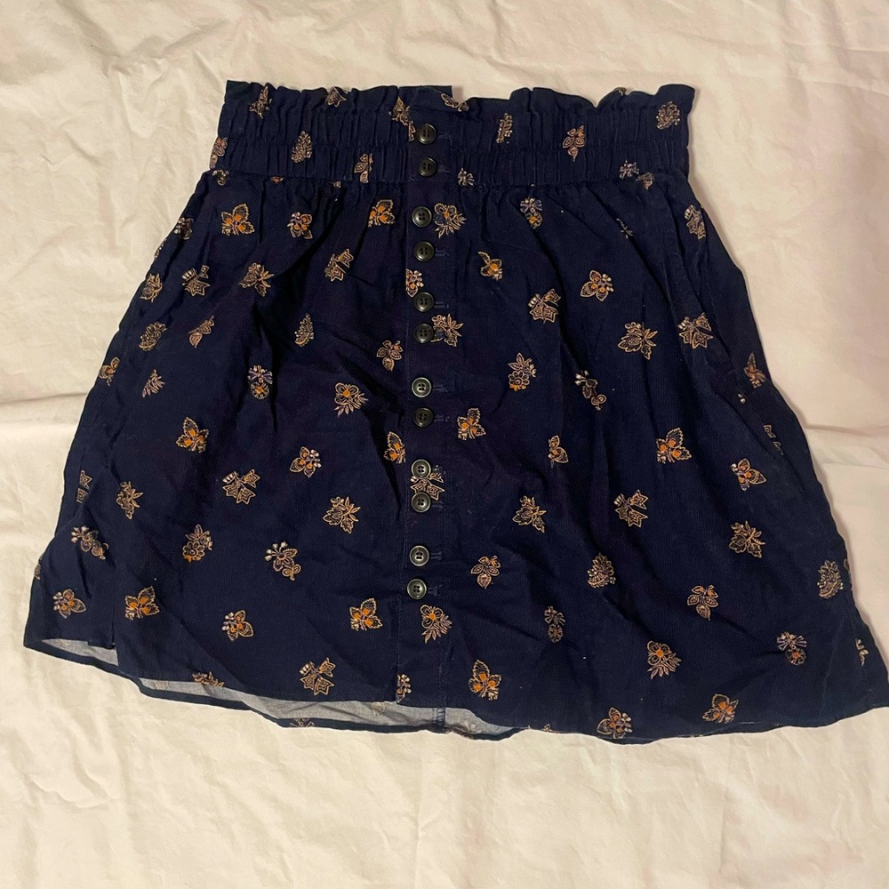 NWOT Madewell Navy Floral mini Skirt